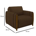 Ver imagem 3 de Conjunto Sofá 3 Lugares 223cm e Poltrona 98cm Amaranto M22 Veludo Marrom - Mpozenato