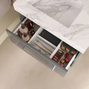 Ver imagem 5 de Conjunto para Banheiro com Espelheira e Cuba de Porcelanato 60cm Fox Yescasa Cinza