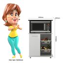 Ver imagem 5 de Balcão Fruteira com Cestos Organizadores Prateleira com Nicho para Forno/Micro-Ondas 1 Porta Núbia