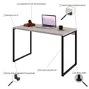 Ver imagem 5 de Escrivaninha Mesa Escritório Office Estilo Kuadra 120cm Industrial Branco Chess Marrom