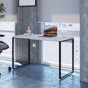 Ver imagem 6 de Escrivaninha Mesa Escritório Office Estilo Kuadra 120cm Industrial Branco Chess Marrom