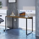 Ver imagem 1 de Escrivaninha Mesa Escritório Office Estilo Kuadra 120cm Industrial Lâmina Mel Marrom