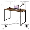 Ver imagem 5 de Escrivaninha Mesa Escritório Office Estilo Kuadra 120cm Industrial Lâmina Mel Marrom