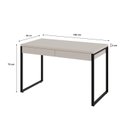 Ver imagem 4 de Escrivaninha Mesa Escritório Kuadra 2 Gavetas 120cm Industrial Branco Chess Marrom