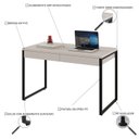Ver imagem 5 de Escrivaninha Mesa Escritório Kuadra 2 Gavetas 120cm Industrial Branco Chess Marrom