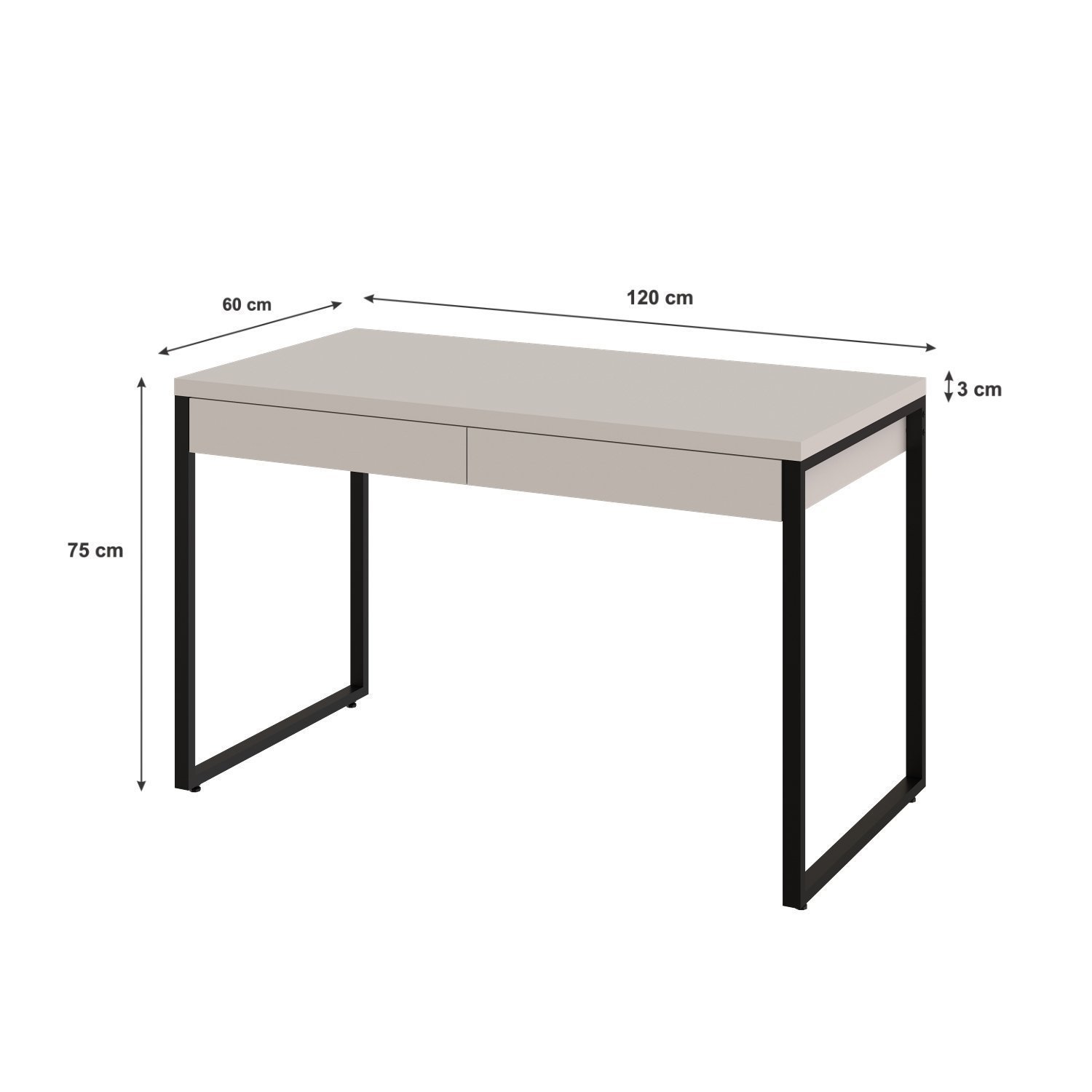 Mesa para Escritório 120cm 2 Gavetas Kuadra  - 4