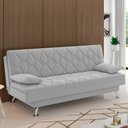 Ver imagem 2 de Sofá Cama para Sala de Estar Quarto 193cm Lia M03 Veludo Cinza - Lyam Decor