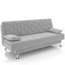 Ver imagem 1 de Sofá Cama para Sala de Estar Quarto 193cm Lia M03 Veludo Cinza - Lyam Decor