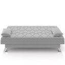Ver imagem 3 de Sofá Cama para Sala de Estar Quarto 193cm Lia M03 Veludo Cinza - Lyam Decor