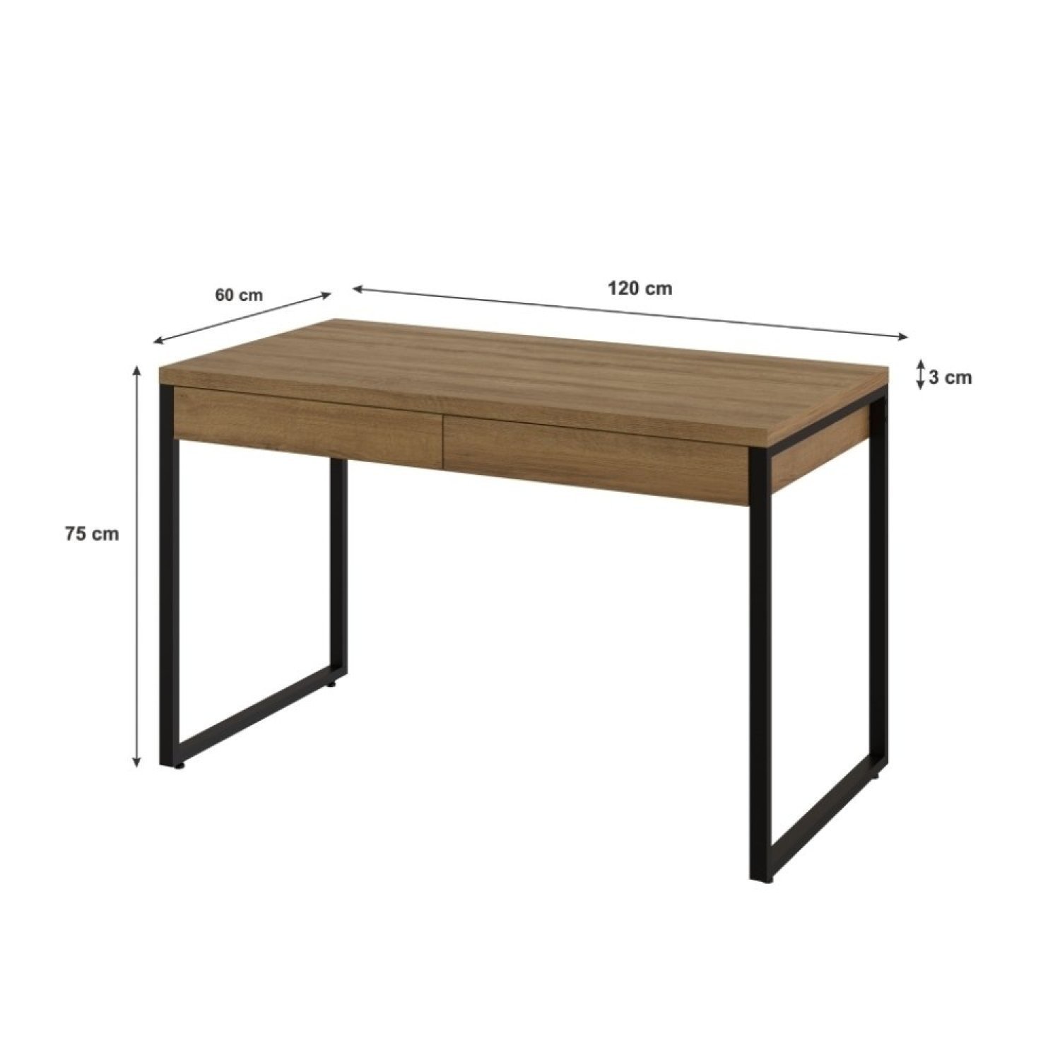 Mesa para Escritório 120cm 2 Gavetas Kuadra  - 3