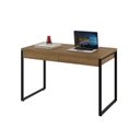 Ver imagem 4 de Escrivaninha Mesa Escritório Kuadra 2 Gavetas 120cm Industrial Lâmina Mel Marrom