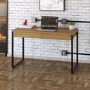 Ver imagem 1 de Escrivaninha Mesa Escritório Kuadra 2 Gavetas 120cm Industrial Lâmina Mel Marrom
