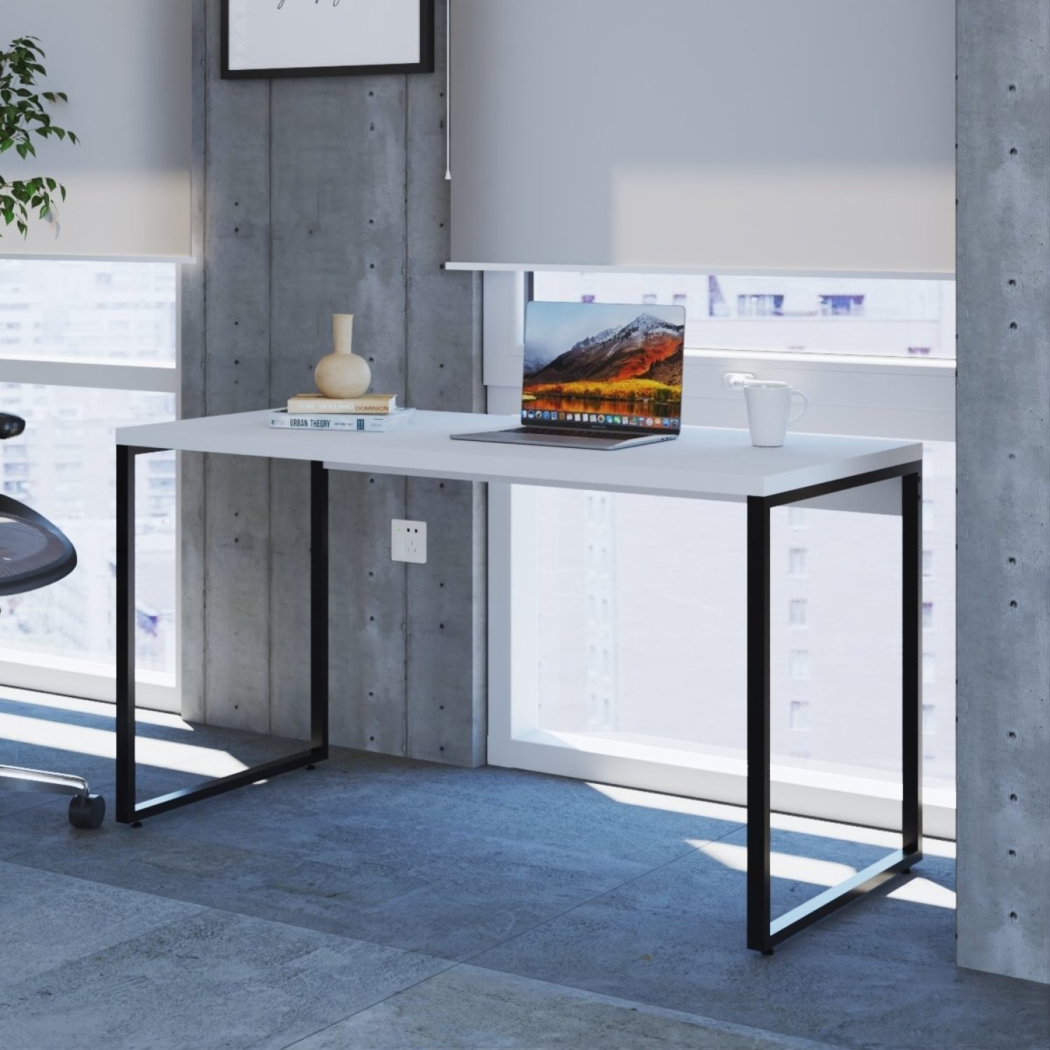 Mesa para Escritório Office Estilo Industrial 135cm Kuadra  - 6