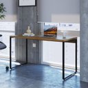 Ver imagem 1 de Escrivaninha Mesa Escritório Office Estilo Kuadra 135cm Industrial Lâmina Mel Marrom