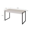 Ver imagem 3 de Escrivaninha Mesa Escritório Kuadra 2 Gavetas 135cm Industrial Branco Chess Marrom