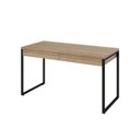 Ver imagem 2 de Escrivaninha Mesa Escritório Kuadra 2 Gavetas 135cm Industrial Lâmina Mel Marrom
