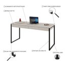 Ver imagem 5 de Escrivaninha Mesa Escritório Kuadra 2 Gavetas 150cm Industrial Branco Chess Marrom