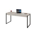 Ver imagem 4 de Escrivaninha Mesa Escritório Kuadra 2 Gavetas 150cm Industrial Branco Chess Marrom