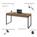Ver imagem 5 de Escrivaninha Mesa Escritório Kuadra 2 Gavetas 150cm Industrial Lâmina Mel Marrom