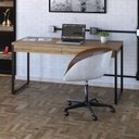 Ver imagem 1 de Escrivaninha Mesa Escritório Kuadra 2 Gavetas 150cm Industrial Lâmina Mel Marrom