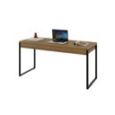 Ver imagem 4 de Escrivaninha Mesa Escritório Kuadra 2 Gavetas 150cm Industrial Lâmina Mel Marrom