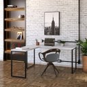 Ver imagem 1 de Escrivaninha Mesa Escritório em L Estilo Industrial 1,50Mx1,50M Kuadra Compace