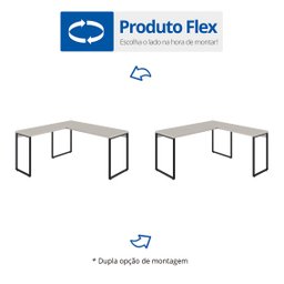 Mesa de Escritório em L Estilo Industrial 1,50Mx1,50M Kuadra Compace - 7