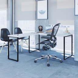 Mesa de Escritório em L Estilo Industrial 1,50Mx1,50M Kuadra Compace - 6