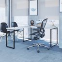 Ver imagem 6 de Escrivaninha Mesa Escritório em L Estilo 1,50Mx1, Kuadra Compace 150cm Industrial Branco Chess