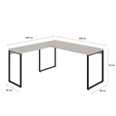 Ver imagem 3 de Escrivaninha Mesa Escritório em L Estilo 1,50MX1, Kuadra Compace 150cm Industrial Branco Chess Marro