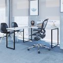 Ver imagem 6 de Escrivaninha Mesa Escritório em L Estilo 1,50Mx1, Kuadra Compace 150cm Industrial Branco Chess