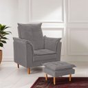 Ver imagem 2 de Poltrona Amamentar Ergonômica com Puff em Suede - Meu Estofado:cinza Trovão