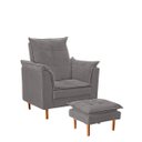 Ver imagem 1 de Poltrona Amamentar Ergonômica com Puff em Suede - Meu Estofado:cinza Trovão