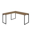 Ver imagem 2 de Escrivaninha Mesa Escritório em L Estilo 1,50MX1, Kuadra Compace 150cm Industrial Lâmina Mel Marrom
