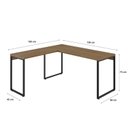 Ver imagem 3 de Escrivaninha Mesa Escritório em L Estilo 1,50MX1, Kuadra Compace 150cm Industrial Lâmina Mel Marrom
