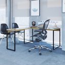 Ver imagem 7 de Escrivaninha Mesa Escritório em L Estilo 1,50Mx1, Kuadra Compace 150cm Industrial Lâmina Mel