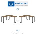 Ver imagem 6 de Escrivaninha Mesa Escritório em L Estilo 1,50MX1, Kuadra Compace 150cm Industrial Lâmina Mel Marrom
