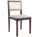 Ver imagem 2 de Cadeira Sala de Jantar Madeira Maciça Nivea Tela Rattan Sextavano Linho Cinza/amêndoa G55 - Gran Bel