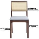 Ver imagem 3 de Cadeira Sala de Jantar Madeira Maciça Nivea Tela Rattan Sextavano Linho Cinza/amêndoa G55 - Gran Bel