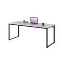 Ver imagem 3 de Escrivaninha Mesa Escritório Estilo Diretor Kuadra 180cm Industrial Branco Chess Marrom