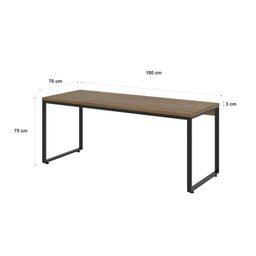Escrivaninha Mesa Escritório Estilo Industrial Diretor 180cm Kuadra - 4