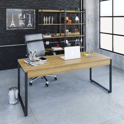 Escrivaninha Mesa Escritório Estilo Industrial Diretor 180cm Kuadra - 1