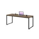 Ver imagem 3 de Escrivaninha Mesa Escritório Estilo Diretor Kuadra 180cm Industrial Lâmina Mel Marrom