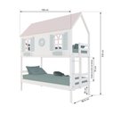 Ver imagem 3 de Beliche Casinha Bela com Coração - Madeira Maciça Branco/rosa/verde | Housin