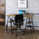 Ver imagem 1 de Escrivaninha Mesa Escritório Cavalete 135cm 4 Prateleiras Estilo Industrial Kuadra