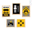 Ver imagem 4 de Kit 5 Quadros Decorativos Gamer Vídeo Game:branca