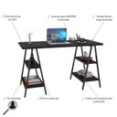 Ver imagem 5 de Escrivaninha Mesa Escritório Cavalete Estilo Kuadra 4 Prateleiras 135cm Industrial Preto Ônix