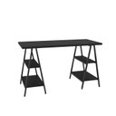Ver imagem 3 de Escrivaninha Mesa Escritório Cavalete Estilo Kuadra 4 Prateleiras 135cm Industrial Preto Ônix