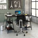 Ver imagem 6 de Escrivaninha Mesa Escritório Cavalete 135cm 4 Prateleiras Estilo Industrial Kuadra