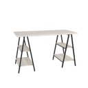 Ver imagem 3 de Escrivaninha Mesa Escritório Cavalete Estilo Kuadra 4 Prateleiras 135cm Industrial Snow Branco
